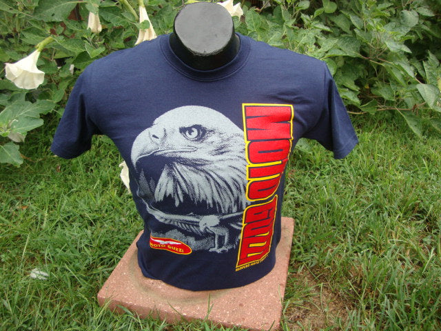 2 EAGLES TEE NAVY W/LOGO ON BACK MED (#041021)