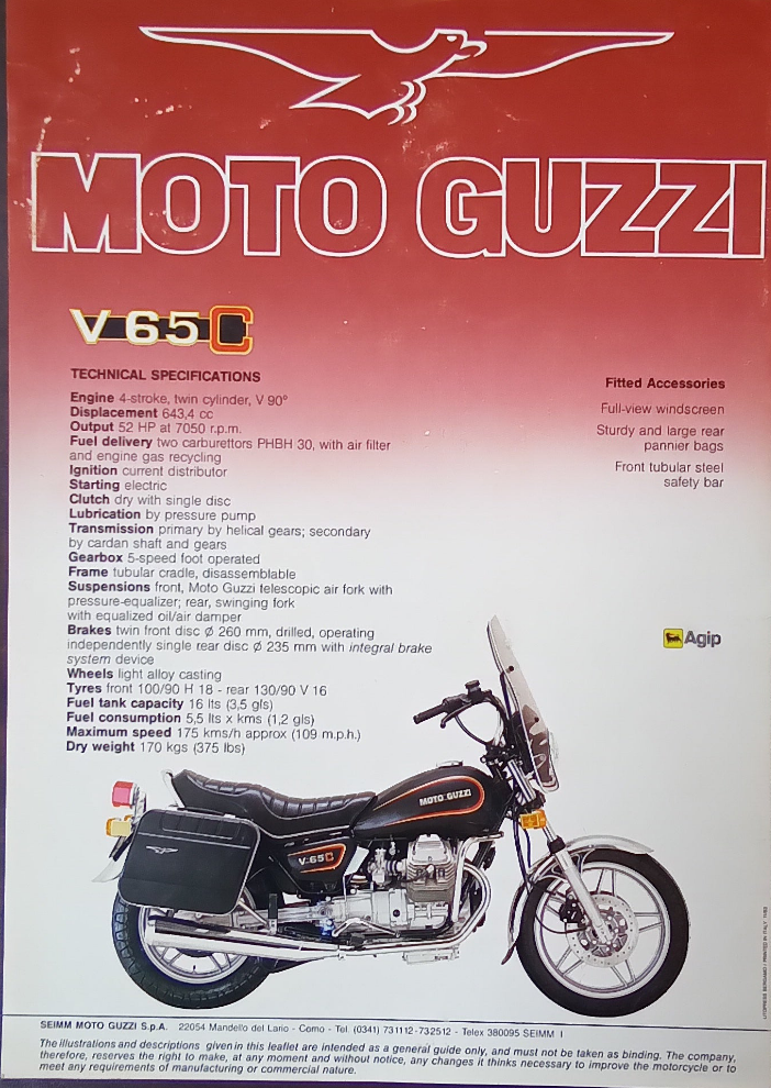 Moto Guzzi V65C Sales Brochure