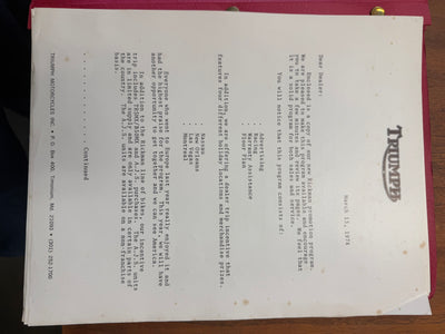 Triumph Rickman "Dig in to Win" Promotional material