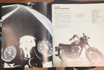 Triumph Motorcycles 1974 Bonneville 750 Pamphlet