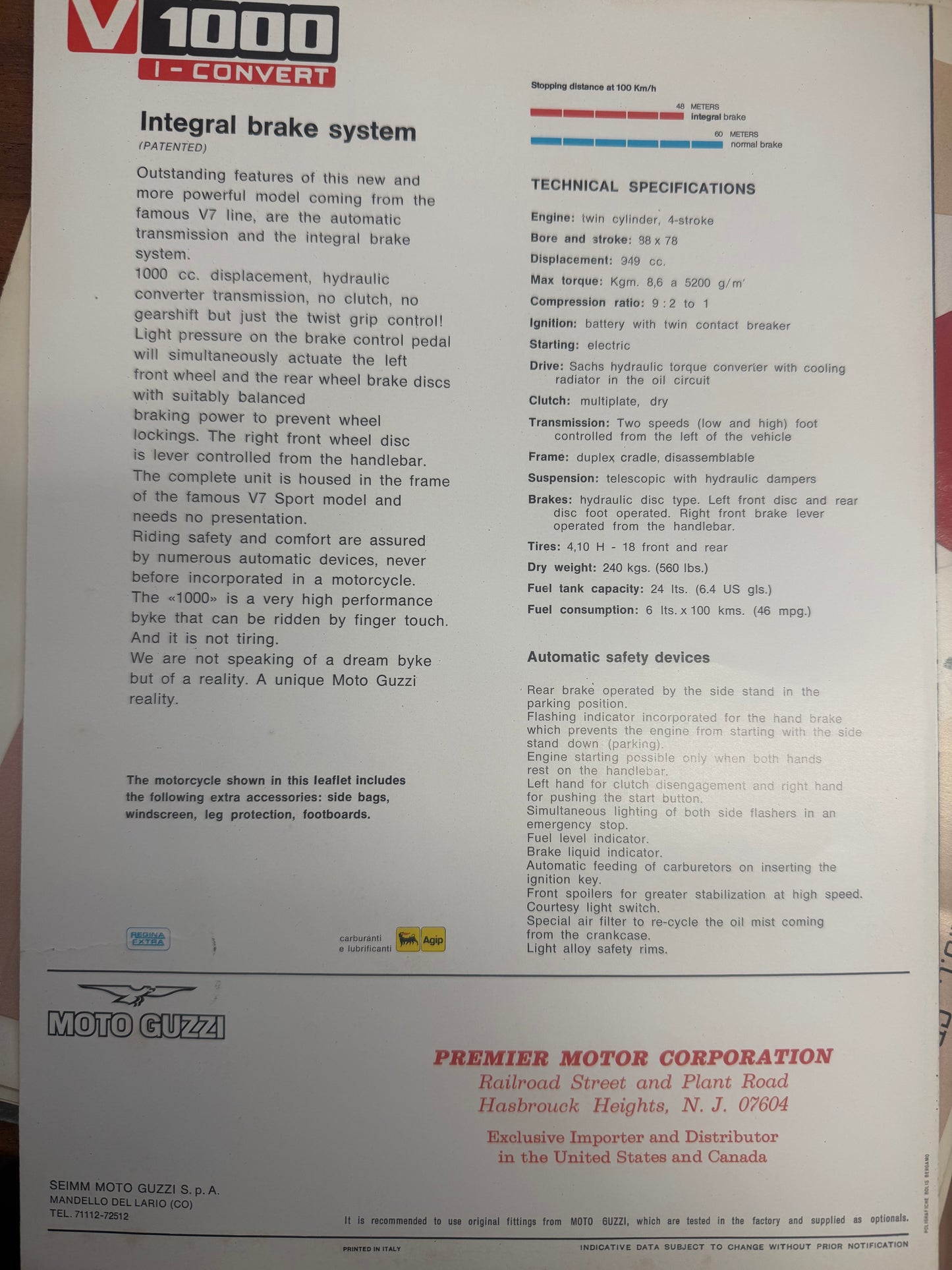 Moto Guzzi V1000 convert Pamphlet