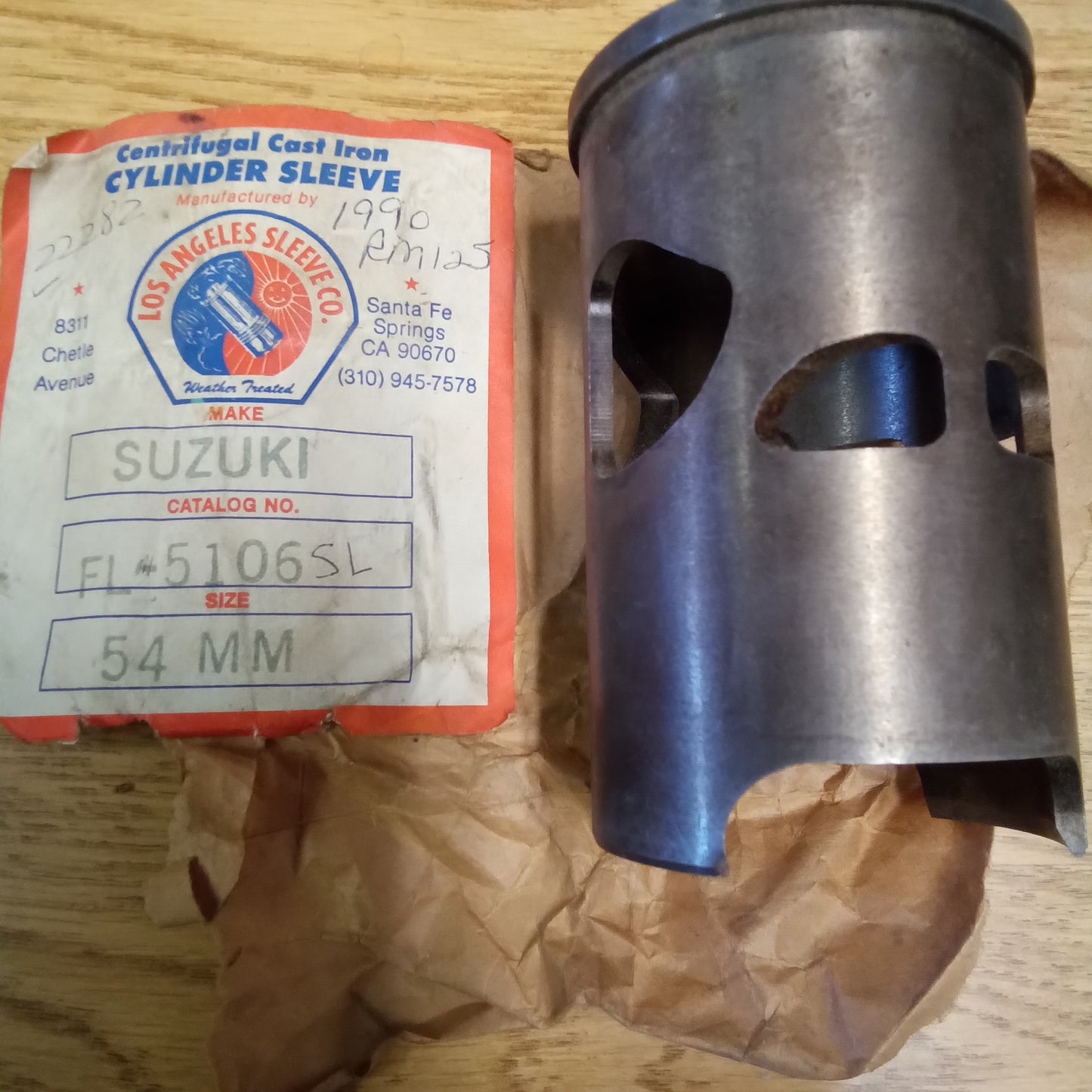 Los Angeles Sleeve Co. Replacement Cylinder Sleeve 1990 Suzuki RM125 FL5106SL