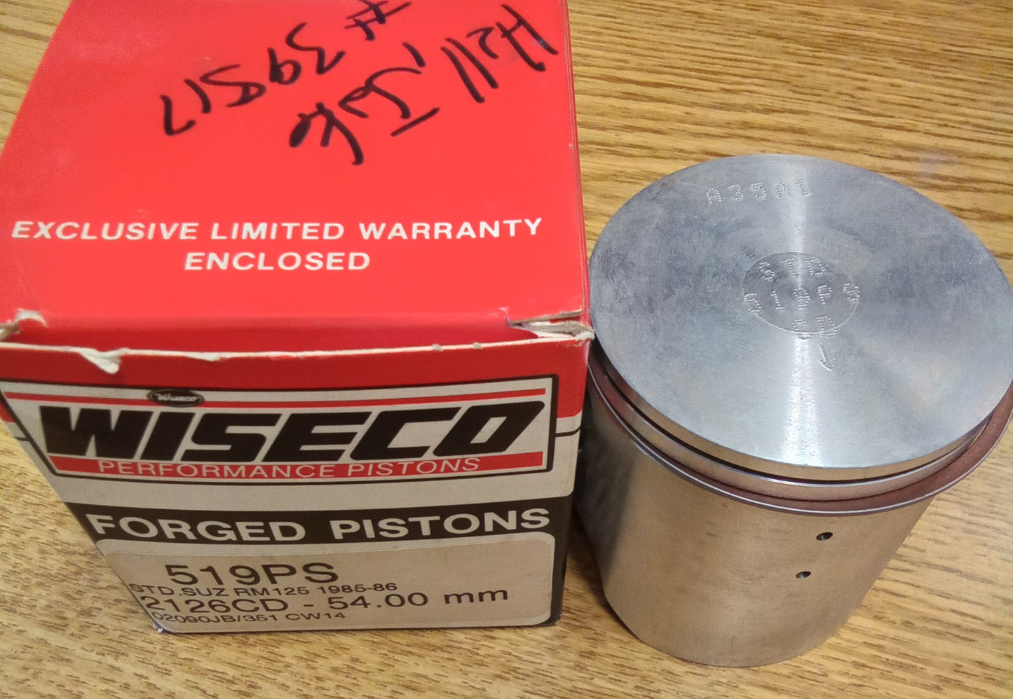 WISECO Piston 519PS Suzuki RM125 85-86 Standard Bore