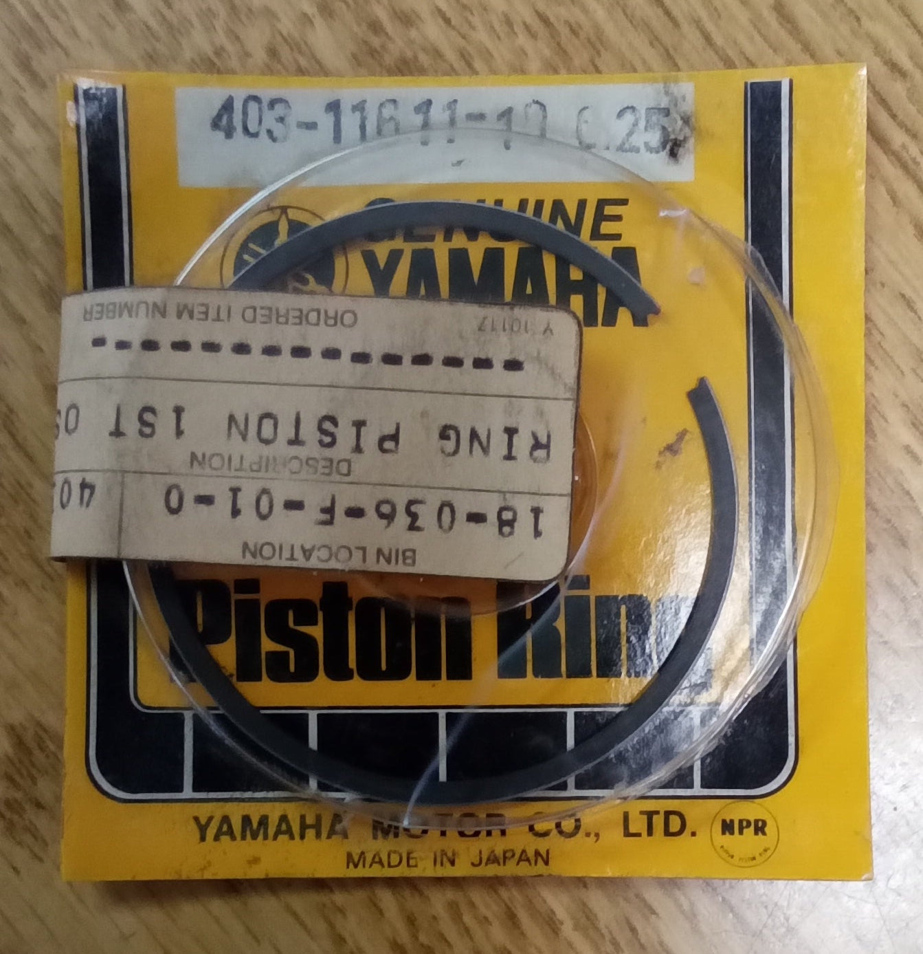 Yamaha Piston Ring Set 0.25 Oversize 403-11611-10