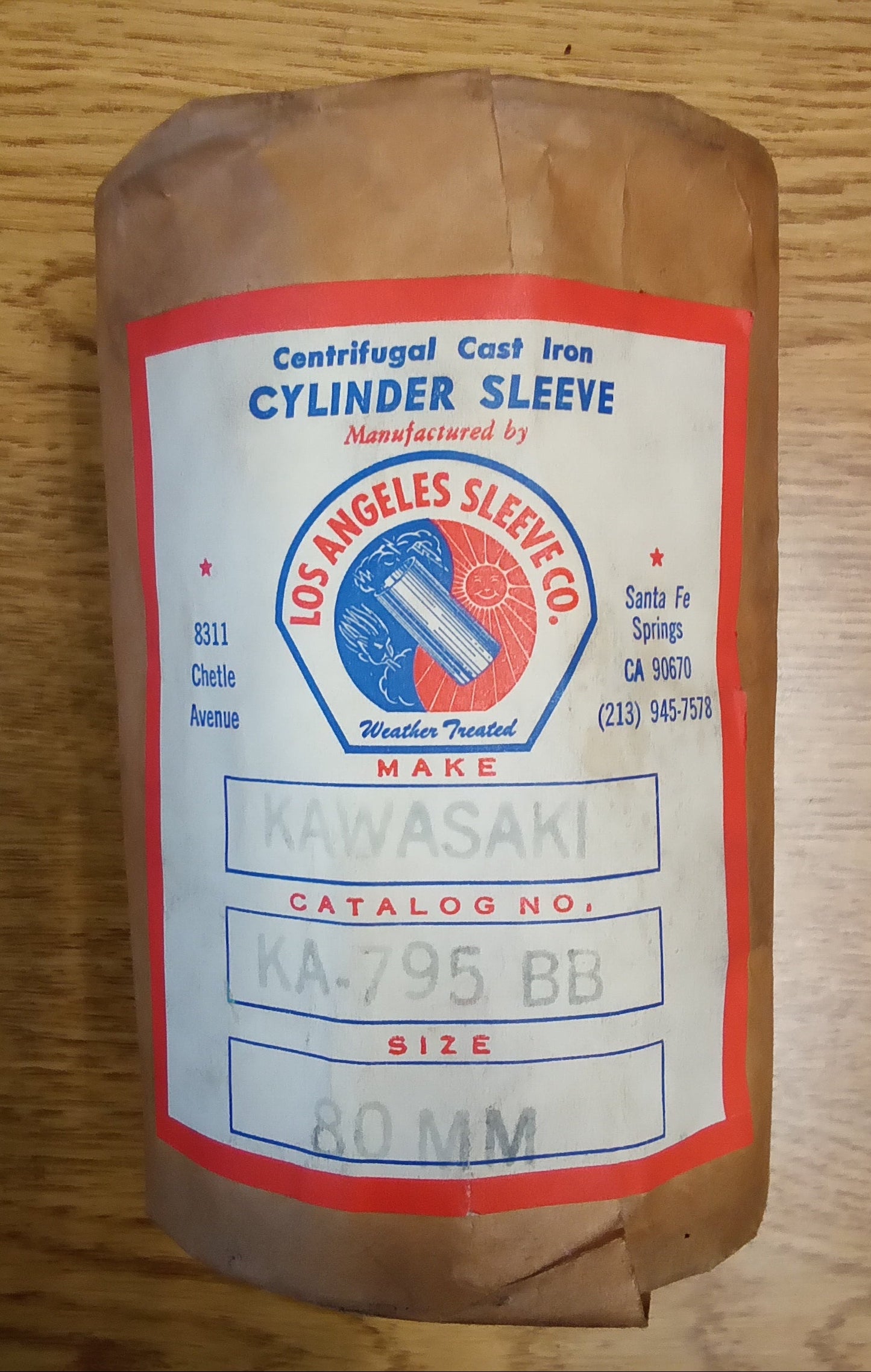 Los Angeles Sleeve Co. Replacement Cylinder Sleeve 1987 -1989 Kawasaki Tecate 250 KA-795BB