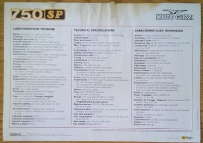 Moto Guzzi 750SP Brochure