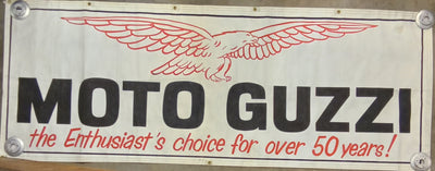 Vintage Moto Guzzi Banner Sign Large Moto Guzzi Motorcycle Cycle Cloth Shop Old