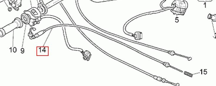 Fast idle cable Jackal / Cal Special (#03132830)