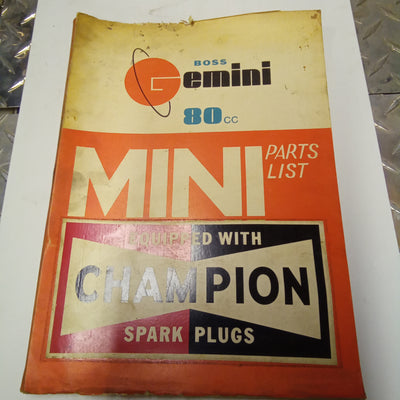 Boss Gemini 80cc Mini Parts Manual