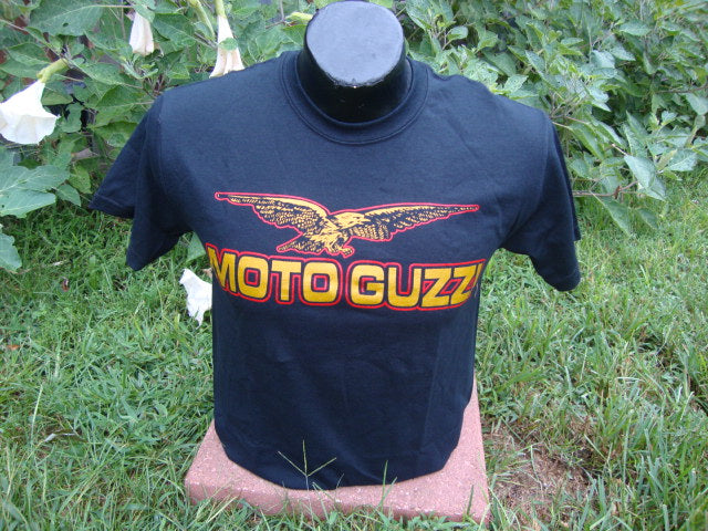 Moto Guzzi Old style Logo Black T-Shirt SMALL (#041065)