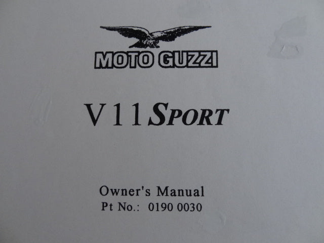 V11 Sport/Mondello 99-01 Owners Manual Reprint (# 0190 0030R) (#01900030)
