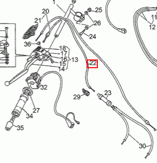 LM 1000/88 CHOKE CABLE (#28132878)