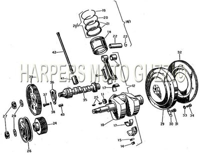 1967 1968 V700 Crankshaft Connecting Rods Piston Timing Gear