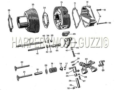 1967 1968 V700 Engine Cylinders Cylinder Heads Rocker Boxes Rocker Assemblies Valves