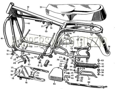 1967 1968 V700 Frame Center Stand Side Stand Footrest Pivot Pillion Footrest Rear Fender