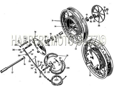 1967 1968 V700 Front Wheel Wheel Hub Front Brake And Control