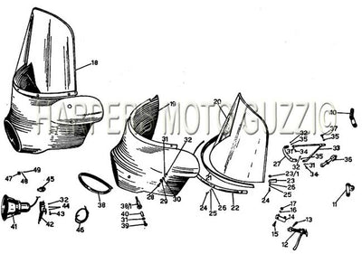 1967 1968 V700 Windscreen Fairing Syrens Sidestand Footrests
