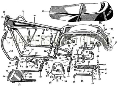 1969 1972 750 Ambassador Center Stand Side Stand Footrests Rear Fender