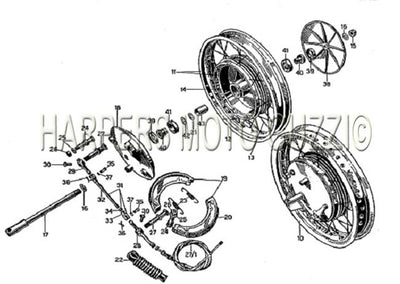 1969 1972 750 Ambassador Front Wheel Hub Brake Controls