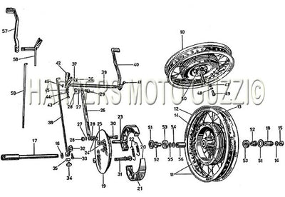 1969 1972 750 Ambassador Rear Wheel Hub Rear Brake Control