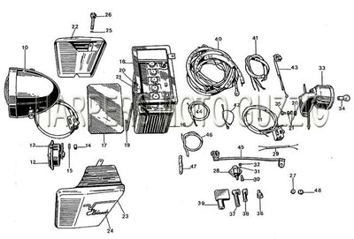 1972 1974 850 Eldorado Headlight Battery Horn Tail Light Control Cables