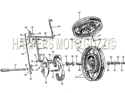 1972 1974 850 Eldorado Rear Wheel Hub Rear Brake Controls