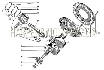 1974 1975 850 T Crankshaft Conrods Pistons