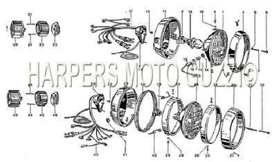 1974 1975 850 T Headlight And Rear Light