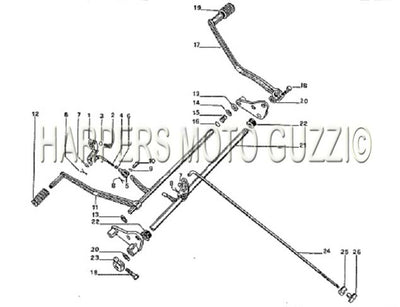 1974 1975 850 T Transmission And Rear Brake Controls
