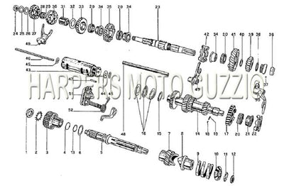 1974 1975 850 T Transmission Gears And Shafts