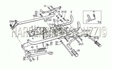 1976 1979 850 T3 Civilian And LAPD Frame Footrests Stands