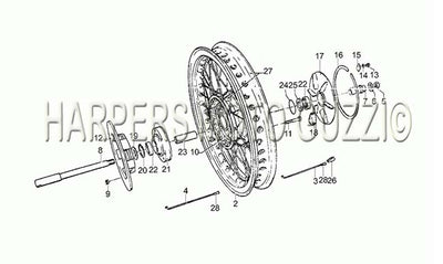 1976 1979 850 T3 Civilian And LAPD Rear Wheel Spokes