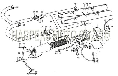 1976 1981 1000 Convert Air Filter Breather Exhaust Pipe Silencers