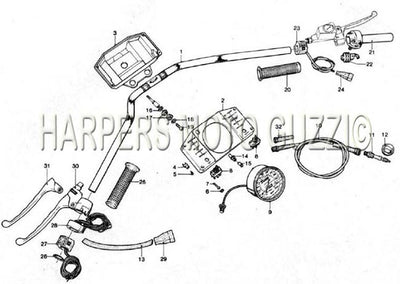 1976 1981 1000 Convert Handle Bar Controls Instrument Panel