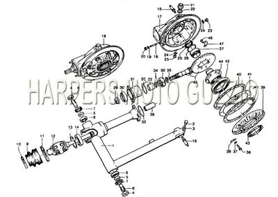 1976 1981 1000 Convert Rear Fork And Transmission