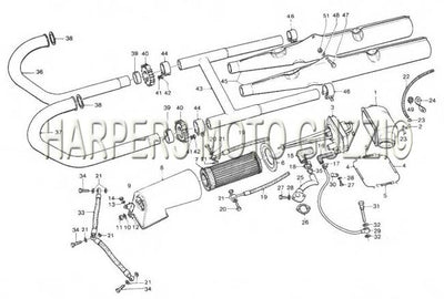 1976 1981 1000 G5 Air Filter Breather Exhaust Pipe Silencers