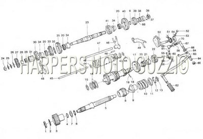 1976 1981 1000 G5 Gears Shafts Controls