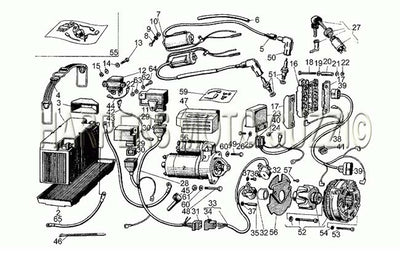 1977 1980 V 35   V 50 Acc. Elettronica 350 500 Frame Electrical System
