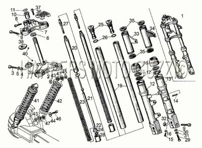 1977 1980 V 35   V 50 Acc. Elettronica 350 500 Frame Front Rear Shock Absorber