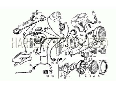 1977 1980 V 35   V 50 Acc. Elettronica 350 500 Frame Headlights Horn