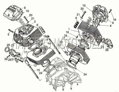 1977 1980 V 35   V 50 Acc. Elettronica 350 500 Cylinder Head