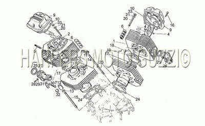 1982 1985 V 65 Custom 650 Cylinder Head