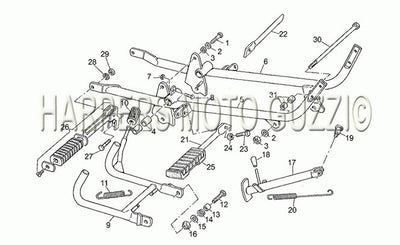 1982 1985 V 65 Custom 650 Frame Footrests Stands