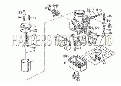 1982 1986 V 35 C   V 50 C 350 Engine Carburetors V50c
