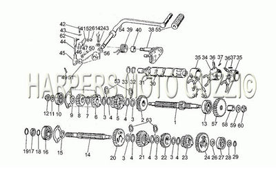 1982 1986 V 35 C   V 50 C 350 Engine Gear Box
