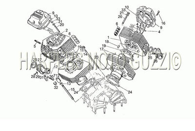 1982 1986 V 35 C   V 50 C 350 Cylinder Head