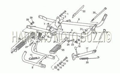1982 1986 V 35 C   V 50 C 350 Foot Rests Lateral Stand