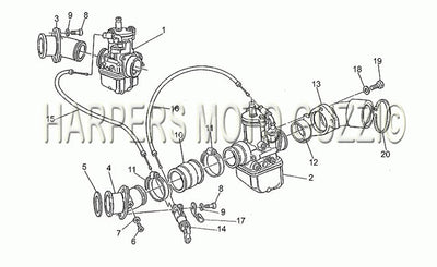 1982 1990 V 50 Pol. pa Vechiotipo 500 Engine Carburetors