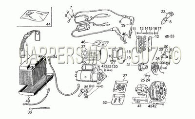 1982 1990 V 50 Pol. pa Vechiotipo 500 Frame Electrical Systems