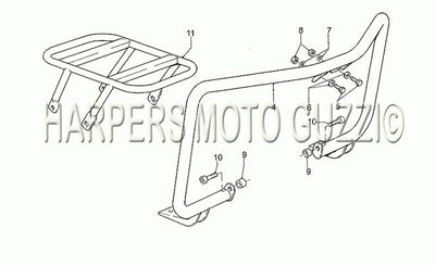 1982 1990 V 50 Pol. pa Vechiotipo 500 Frame Luggage Rack